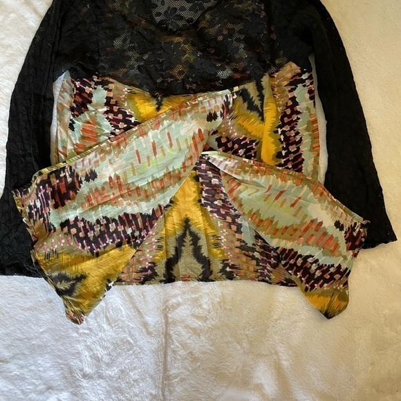 𝅺LOLA P blouse abstract pattern size L women’s multi color - Picture 3 of 5